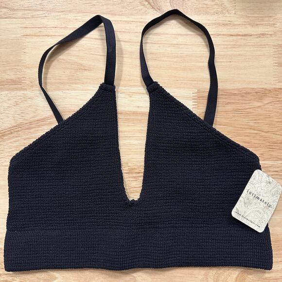 FREE PEOPLE NWT The Rib Reach For Triangle Bra in Black – Medium / Large - Picture 5 of 11